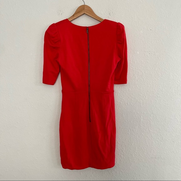 ALICE + OLIVIA JUDY RUCHED RED MINI DRESS SIZE 2 - Picture 5 of 7